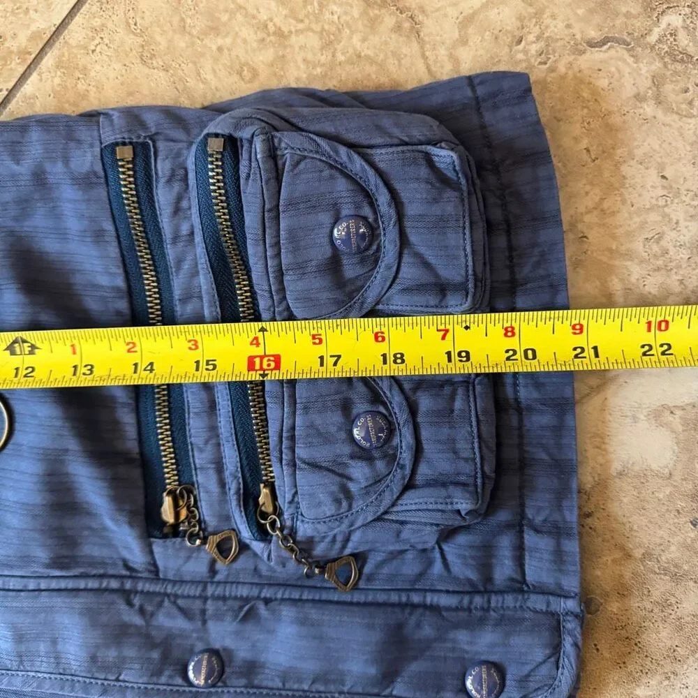 Polo Ralph Lauren Utility Vest Womens Small Blue Silk Cotton Gorpcore Military
